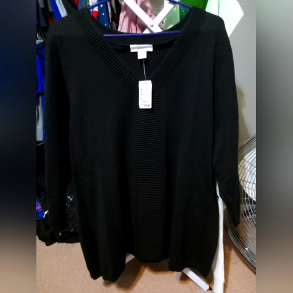 CJ Banks Black Sweater